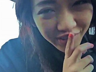 Sexy Asian Amateur Masturbating In The Car